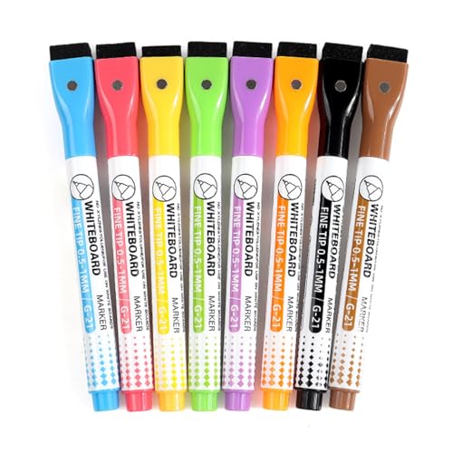 YUGSHNKFC 8pieces Magnetmarker Stift 0 5 Mm Whiteboard Marker Mit Radiergummi Für Whiteboards Pin Board Memo Platine Flipchart Magnetische Whiteboard Marker YUGSHNKFC 8pieces Magnetmarker Stift 0 5 Mm Whiteboard Marker Mit Radiergummi Für Whiteboards Pin Board Memo Platine Flipchart Magnetische Whiteboard Marker von YUGSHNKFC