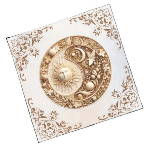 YUGSHNKFC Divinations Tischdecke Sonnenblume Astrologie Tarotkarte Tischdecke Altars Stoff Göttlichkeit Brettspiel Accessoire von YUGSHNKFC