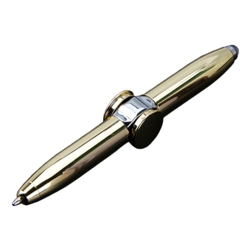 YUGSHNKFC Drehbarer Stift mit LED-Licht, multifunktionaler Stift für Studenten, Mentalarbeiter, Metalldrehstift, Kugelschreiber, 2 Stück von YUGSHNKFC