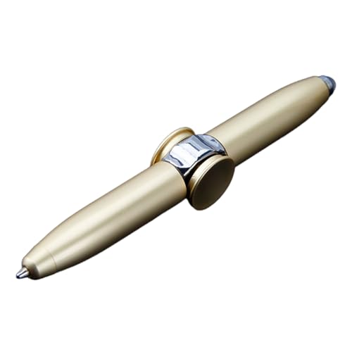 YUGSHNKFC Drehbarer Stift mit LED-Licht, multifunktionaler Stift für Studenten, Mentalarbeiter, Metalldrehstift, Kugelschreiber, 2 Stück von YUGSHNKFC