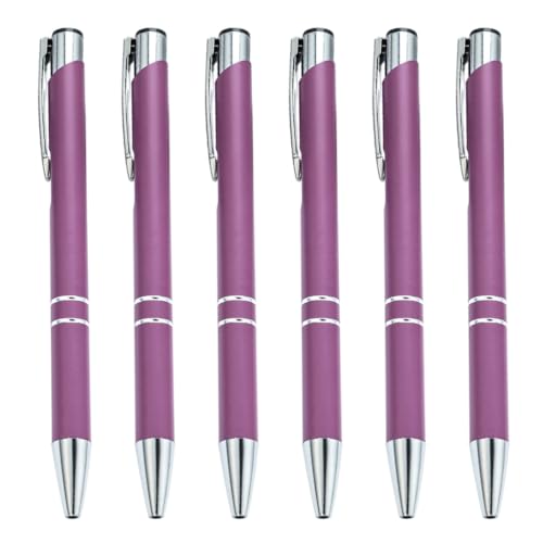 YUGSHNKFC Druckkugelschreiber, 1,0 mm, Metall-Kugelschreiber, schwarze Tinte, Schreibwarenstift für Studenten, Lehrer, 6 Stück von YUGSHNKFC