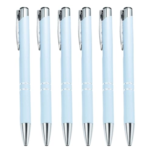YUGSHNKFC Druckkugelschreiber, 1,0 mm, Metall-Kugelschreiber, schwarze Tinte, Schreibwarenstift für Studenten, Lehrer, 6 Stück YUGSHNKFC Druckkugelschreiber, 1,0 mm, Metall-Kugelschreiber, schwarze Tinte, Schreibwarenstift für Studenten, Lehrer, 6 Stück von YUGSHNKFC