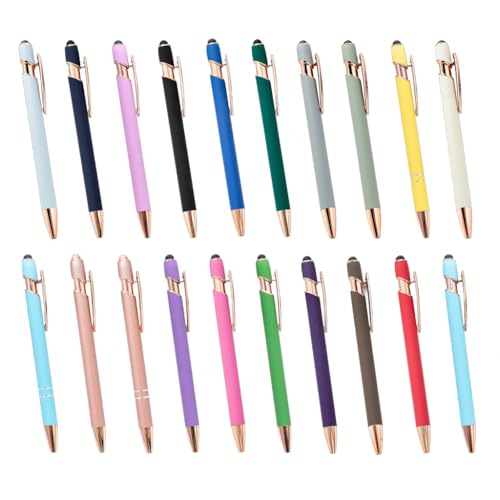 YUGSHNKFC Druckkugelschreiber aus Metall, Multifunktions-Touchscreen-Stift mit Kugelschreiber für Schüler, Lehrer, Schreiben, 20 Stück von YUGSHNKFC
