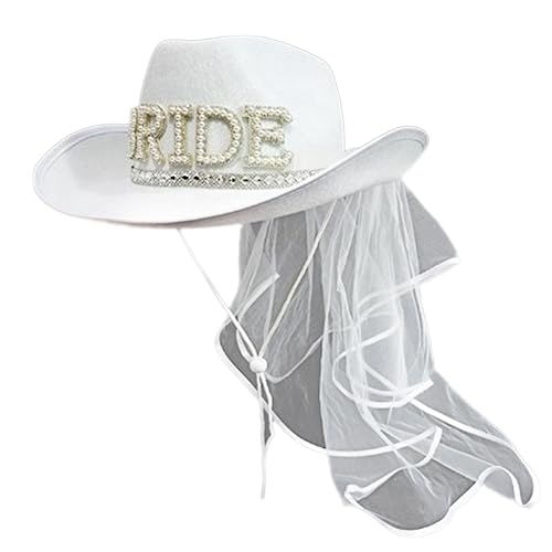 YUGSHNKFC Für Frauen, Brautbrief, Brautschmuck, Westernhut, glänzend, weiß, für Fotoshootings YUGSHNKFC Für Frauen, Brautbrief, Brautschmuck, Westernhut, glänzend, weiß, für Fotoshootings von YUGSHNKFC