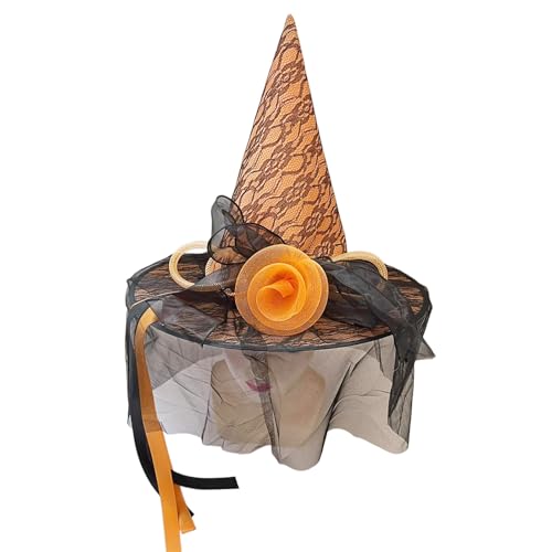 YUGSHNKFC Halloween Hexenhut Zauberer Hut mit Blume Halloween Kostüm Zubehör für Frauen Maskeraden Cosplay Rollenspiel Hexenkostüm YUGSHNKFC Halloween Hexenhut Zauberer Hut mit Blume Halloween Kostüm Zubehör für Frauen Maskeraden Cosplay Rollenspiel Hexenkostüm von YUGSHNKFC