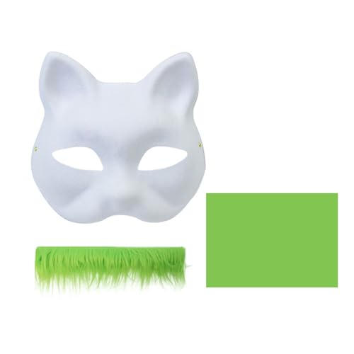 YUGSHNKFC Handbemaltes Katzen-Set, Tiermaskerade, unlackierte Füchse mit Pelzen, Halloween-Party für Erwachsene YUGSHNKFC Handbemaltes Katzen-Set, Tiermaskerade, unlackierte Füchse mit Pelzen, Halloween-Party für Erwachsene von YUGSHNKFC