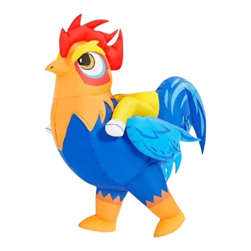 YUGSHNKFC Kinderkostüm mit reitbarem Hahn, schnelles Aufblasen, atmungsaktives 210T-Gewebe und tragbare Aufbewahrung, aufblasbares Halloween-Kostüm von YUGSHNKFC