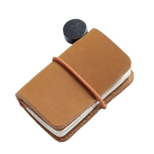 YUGSHNKFC Kleines Leder-Notizbuch, 3,2 x 4,7 cm, nachfüllbar, 60 Seiten, unliniert, zum Schreiben, Skizzieren von YUGSHNKFC