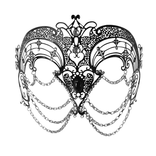 YUGSHNKFC Metallquasten mit Strasssteinen, halbes Gesicht, Maskerade, Auge für Damen, Halloween, Maskerade, Cosplay YUGSHNKFC Metallquasten mit Strasssteinen, halbes Gesicht, Maskerade, Auge für Damen, Halloween, Maskerade, Cosplay von YUGSHNKFC