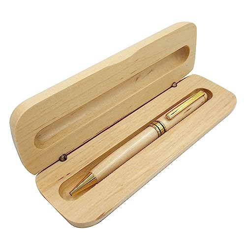 YUGSHNKFC Multifunktionaler Kugelschreiber mit Box, Ahornholz, 0,5 mm, glattes Schreiben, Schulbedarf von YUGSHNKFC