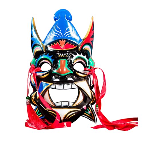 YUGSHNKFC Nuo Operas Handbemalte chinesische Opern, Maskerade, Party, Halloween, Cosplay, für Damen und Herren, Geschenk von YUGSHNKFC