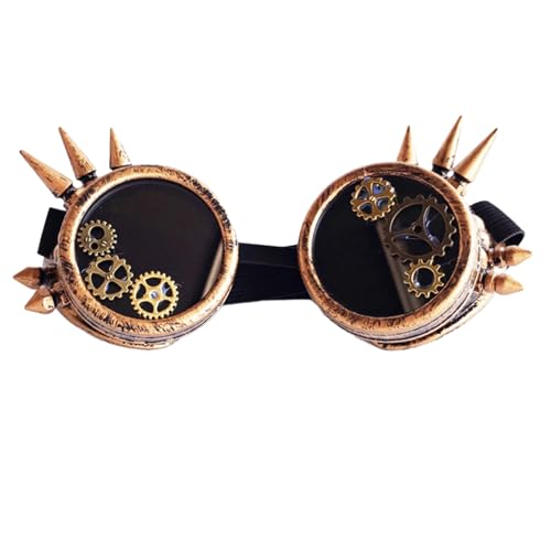YUGSHNKFC Retro Steampunks Brille mit Nieten Halloween Dekorative Brille Gear Brille Steampunks Brille für Cosplay Hobbyisten von YUGSHNKFC