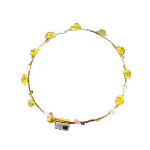 YUGSHNKFC Set mit 10 beleuchteten Blumenkronen, einzigartige florale Kopfbedeckungen, Ornament für Festivals und Tanzabende von YUGSHNKFC