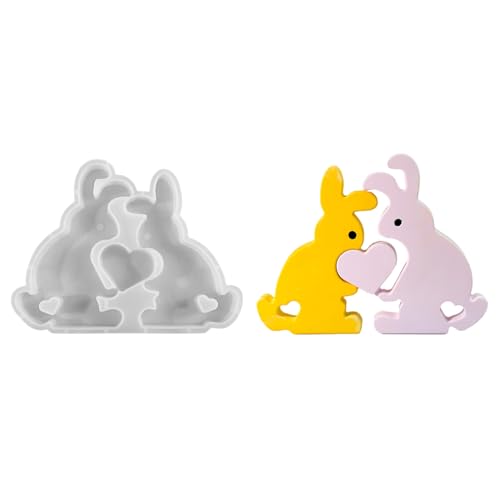 YUGSHNKFC Silikon-Herz-Hasen-Formen, Ostern, Ornament-Formen, Liebe, Tierformen, Gießformen für Heimdekorationen YUGSHNKFC Silikon-Herz-Hasen-Formen, Ostern, Ornament-Formen, Liebe, Tierformen, Gießformen für Heimdekorationen von YUGSHNKFC