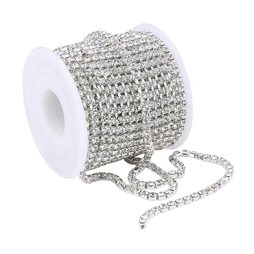 YUGSHNKFC Strass-Kette, Strasssteine, enge Kette, Strassbesatz zum Nähen, Basteln, Schmuckherstellung, Party, Hochzeitsdekoration YUGSHNKFC Strass-Kette, Strasssteine, enge Kette, Strassbesatz zum Nähen, Basteln, Schmuckherstellung, Party, Hochzeitsdekoration von YUGSHNKFC