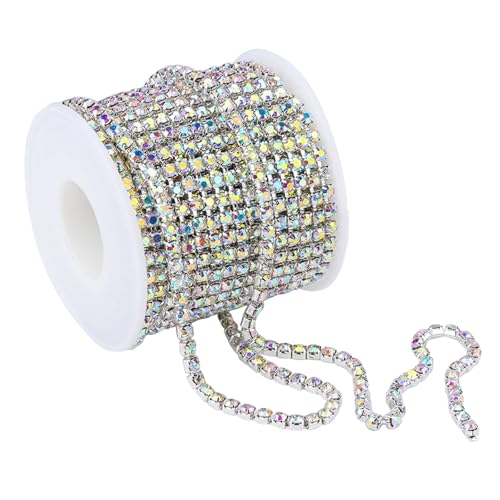 YUGSHNKFC Strass-Kette, Strasssteine, enge Kette, Strassbesatz zum Nähen, Basteln, Schmuckherstellung, Party, Hochzeitsdekoration YUGSHNKFC Strass-Kette, Strasssteine, enge Kette, Strassbesatz zum Nähen, Basteln, Schmuckherstellung, Party, Hochzeitsdekoration von YUGSHNKFC