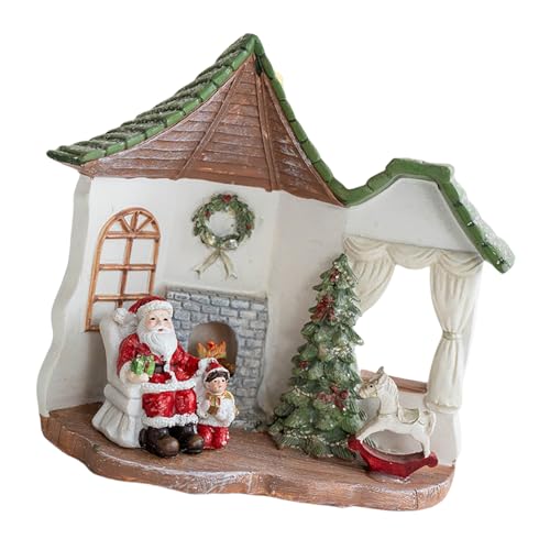 YUGSHNKFC Weihnachtliche Haus-/Baumfigur aus Kunstharz für die Weihnachtszeit, handbemalt, Tischdekoration, stilvolle Schreibtisch- und Regaldekoration YUGSHNKFC Weihnachtliche Haus-/Baumfigur aus Kunstharz für die Weihnachtszeit, handbemalt, Tischdekoration, stilvolle Schreibtisch- und Regaldekoration von YUGSHNKFC