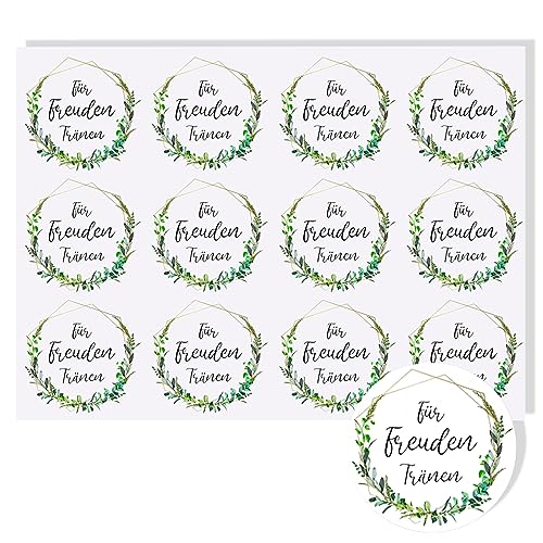 Sticker Für Freuden Tänen 60 Stück Aufkleber Runde Blumen Floral Etiketten Verpackung 4cm für Hochzeit Gästebuch Einladungen Dankeskarten Souvenirs Geburtstag Geschenke Deko von YUJINGTING
