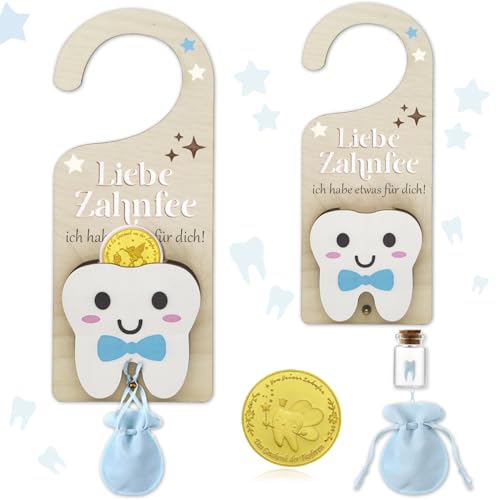 YUJUE Zahnfee-Türbehang mit Zahnfee-Münze, Zahnfee-Zahn-Aufbewahrungstasche mit Geldschlitz, Andenkenflasche, Samtbeutel, geeignet für Kinder, die ihre Zähne verloren haben, als Geschenk YUJUE Zahnfee-Türbehang mit Zahnfee-Münze, Zahnfee-Zahn-Aufbewahrungstasche mit Geldschlitz, Andenkenflasche, Samtbeutel, geeignet für Kinder, die ihre Zähne verloren haben, als Geschenk von YUJUE