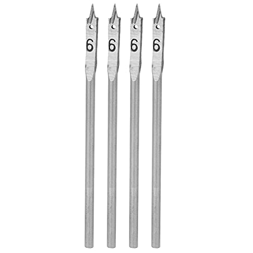 4PCS Flat Holzbohrer Bit Set Spaten Bohrung Holzbearbeitungslochöffner Bohrwerkzeuge 6mm 4PCS Flat Holzbohrer Bit Set Spaten Bohrung Holzbearbeitungslochöffner Bohrwerkzeuge 6mm von YUKOFE