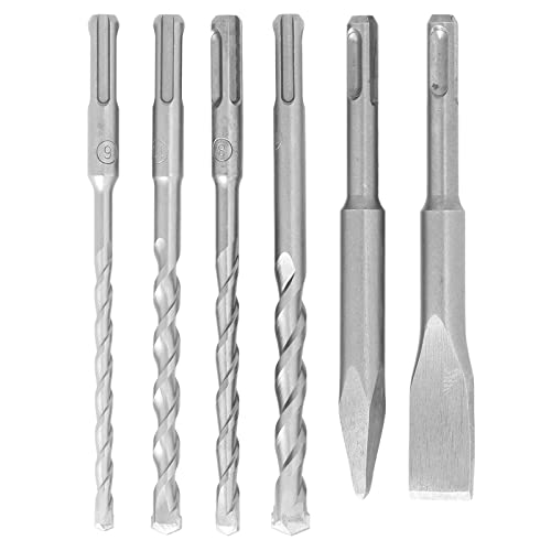 6-teiliges Bohrerset mit Spitzmeißel, Flachmeißel, hohe Härte, schnelle Schnittgeschwindigkeit, Bohrer für Ziegel 6-teiliges Bohrerset mit Spitzmeißel, Flachmeißel, hohe Härte, schnelle Schnittgeschwindigkeit, Bohrer für Ziegel von YUKOFE