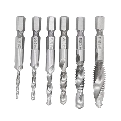 6pcs Hex Shank -Kombination Drill TAP 3 in 1 HSS Bohrschrauben -Tipp -Werkzeugkit für Aluminiumlegierung 6pcs Hex Shank -Kombination Drill TAP 3 in 1 HSS Bohrschrauben -Tipp -Werkzeugkit für Aluminiumlegierung von YUKOFE