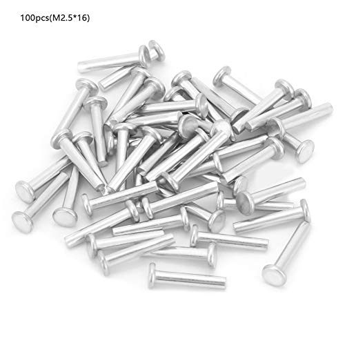 Aluminium -Feststoffnieten hohe mechanische Festigkeit für sichere Fixierung 100pcs M2.5 Nieten (M2.5 * 16) von YUKOFE