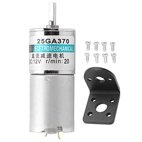 DC -Zahnradmotor Micro niedriger Geschwindigkeit CW CCW Permanent Magnethalterung Sportkontrolle 12V XD25GA370 (20rpm/min) von YUKOFE