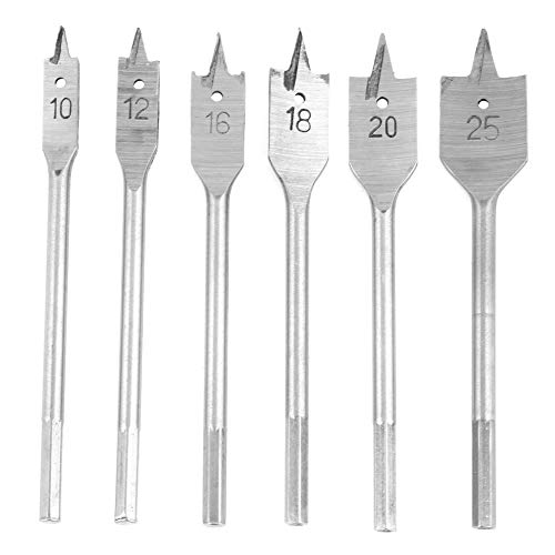 Hoch Kohlenstoffstahl Spaten -Paddel Holzbearbeitung langweilige Bits Set Holzbohrer Hex Shank 6pcs von YUKOFE
