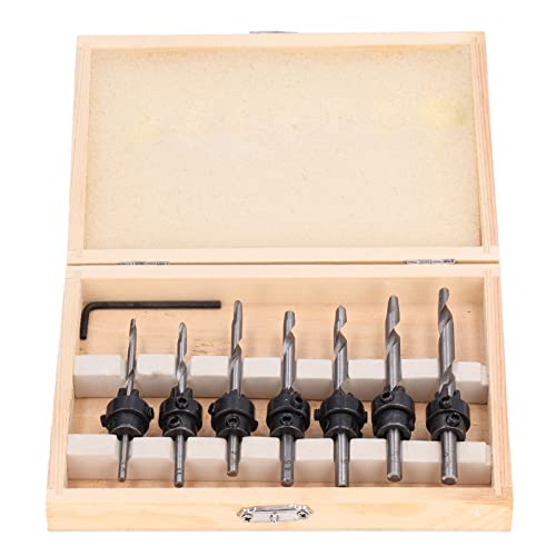 Holzpilotloch Hochgeschwindigkeitstahl 8pcs Tapered Countersink Bit Schraube für Wälder Holzpilotloch Hochgeschwindigkeitstahl 8pcs Tapered Countersink Bit Schraube für Wälder von YUKOFE