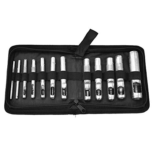 Leder-Punschwerkzeug Set able Stahl Puncher Kit zum Erstellen von 12 pcs hohlroundem Punch-Werkzeug 3-19mm Leder-Punschwerkzeug Set able Stahl Puncher Kit zum Erstellen von 12 pcs hohlroundem Punch-Werkzeug 3-19mm von YUKOFE