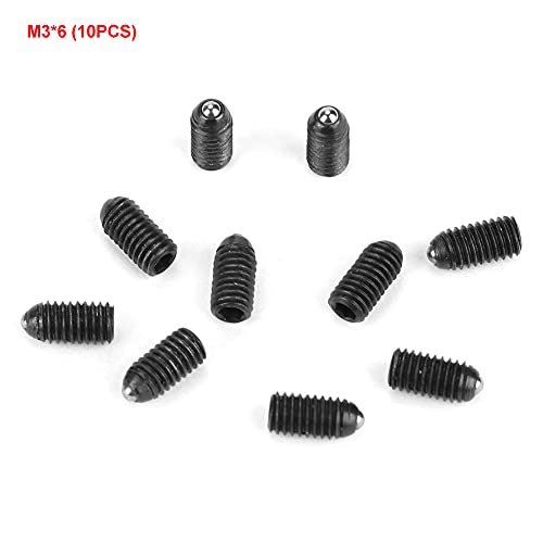 M3 Schraubengewinde -Sechskant -Sockel Kohlenstoffstahlkugel Federlöcher für mechanische Geräte Klemme eingestellt (M3*6(10PCS)) von YUKOFE