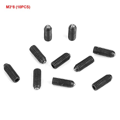 M3 Schraubengewinde -Sechskant -Sockel Kohlenstoffstahlkugel Federlöcher für mechanische Geräte Klemme eingestellt (M3*8(10PCS)) von YUKOFE