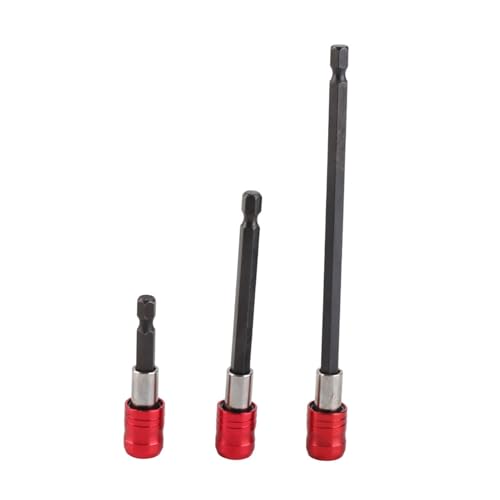 Magnetbithalter -Verlängerungsstange starke Magnetokonduktivität Vielseitiger Gebrauch 3pcs Rot gelb Edelstahl 6,35 mm 1/4 Zoll Sechskant 60mm 100 mm 150 mm (Three red groups) von YUKOFE