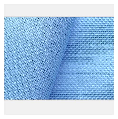 YUKORT Kreuzstich-Stoff 100% Baumwolle 14CT Kreuzstich-/Stickstoff Aida-Stoff Leinwand Weiß Rot Schwarz Blau Hellblau Beige Sticken (Color : Pale Blue, Size : 50x100cm) von YUKORT