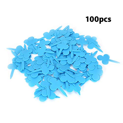100pcs Farben Gartenmarken Blattform Pflanzetikett PVC -Material dauerhaft für Sämlingsschalen und Töpfe (Blue) von YULEESIYIP