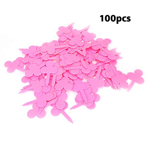 100pcs Farben Gartenmarken Blattform Pflanzetikett PVC -Material dauerhaft für Sämlingsschalen und Töpfe (Rosy) von YULEESIYIP