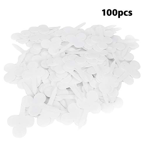 100pcs Farben Gartenmarken Blattform Pflanzetikett PVC -Material dauerhaft für Sämlingsschalen und Töpfe (White) von YULEESIYIP