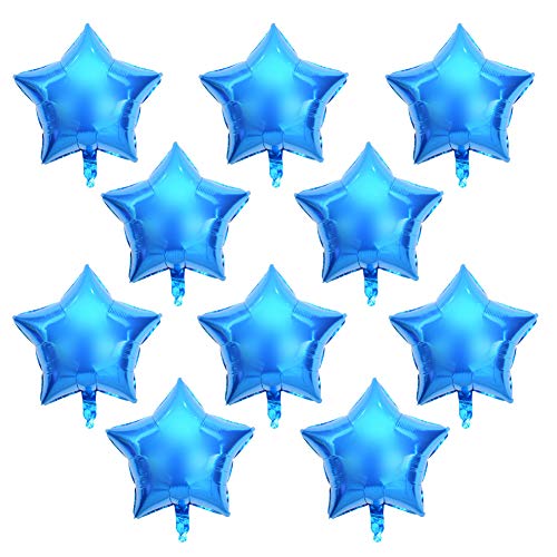 10pcs 10 Fünf -Sterne -Aluminiumfolienballons Party Hochzeits Geburtstagation (Blau) von YULEESIYIP