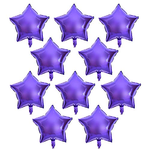 10pcs 10 Fünf -Sterne -Aluminiumfolienballons Party Hochzeits Geburtstagation (Violett) von YULEESIYIP
