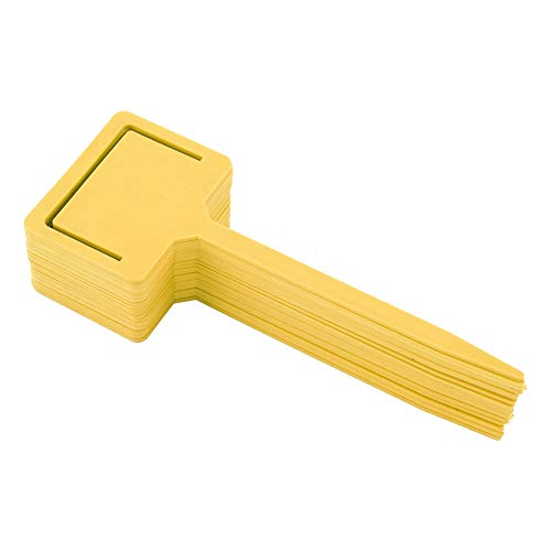 20pcs PVC Langlebige Gartenblumenpflanzetikett Etikett Marke Samenpfahlwerkzeug für die Gartenarbeit (Gelb) von YULEESIYIP