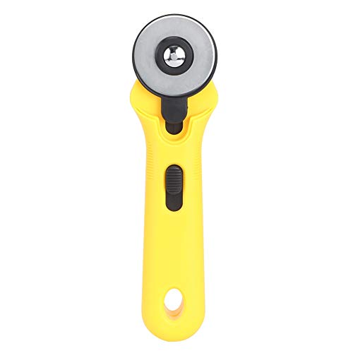 45 mm rundes Stoffschneidermesser -Nähzubehör zum Handwerk, effizientem rotierenden Schneider, ergonomisches Griff Design, haltbares Kunststoffmaterial (Yellow) von YULEESIYIP