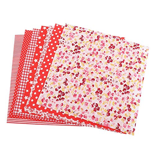 Baumwollstoff DIY Sortierte Quadrate Vorgeschnittener Bettwäsche Suite Leichtes tragbares Rot von YULEESIYIP