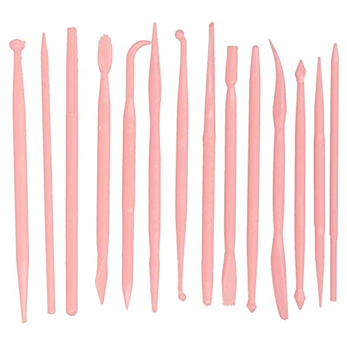 Cake Modeling Tool Kit für Skulption und Formung, 14pcs Set Leichtes haltbarer Kunststoff, Schule und Zuhause (Pink) von YULEESIYIP