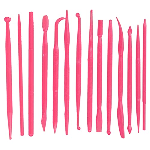 Cake Modeling Tool Kit für Skulption und Formung, 14pcs Set Leichtes haltbarer Kunststoff, Schule und Zuhause (Rose Red) von YULEESIYIP