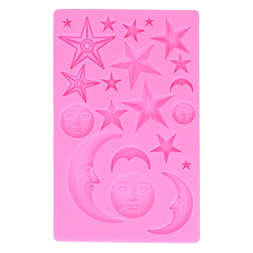 Sternmondgesichtsform Silikonform Kuchen Backwerkzeug rosa rosa Sternmondgesichtsform Silikonform Kuchen Backwerkzeug rosa rosa von YULEESIYIP