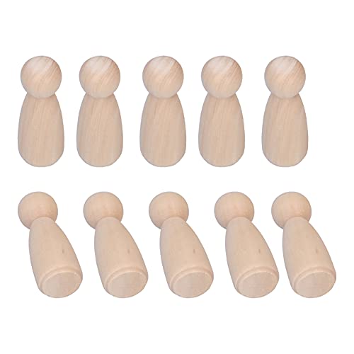 YULEESIYIP Hölzerne Peg Dolls Familienkörper Kit DIY Graffiti Malerei Holzfigur (Female puppet) von YULEESIYIP