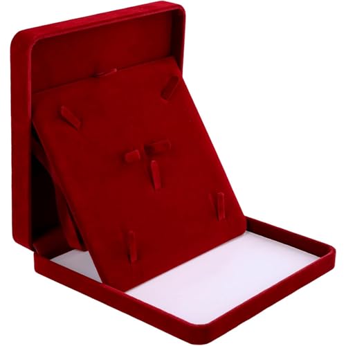 1 Stück Schmuckkasten Groß, Geschenkbox Für Schmuck, Led Licht Schmuckschatulle, Verdicktes Design, Aus Dickem Und Langem Flaumstoff, Dicke Farbe, Weich Und Zart Im Griff, Feine Verarbeitung (rot) von YULIAO