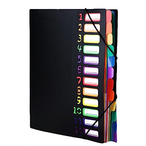 Dokumentenmappe A4, PP Kunststoff Ordnungsmappe, Erweiternde Dateiordner A4, Ordnungsmappe Pultordner, PP Kunststoff Ordnungsmappe Pultordner mit Gummizug,Wasserdicht,für Schule Bürobedarf von YULIAO