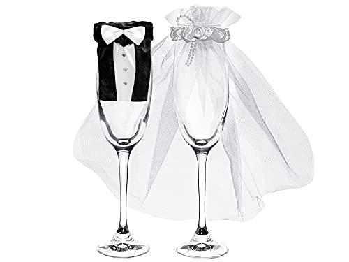 YULKA Glasdekorationen für Braut und Bräutigam Hochzeitskleid und -anzug Festliche Tischdekoration YULKA Glasdekorationen für Braut und Bräutigam Hochzeitskleid und -anzug Festliche Tischdekoration von YULKA